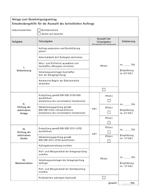 Industrieelektriker Genehmigungsantrag
