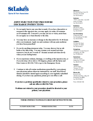 Joint Injection Post Procedure Discharge Instructions