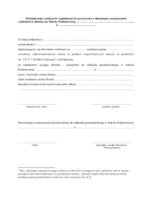 Parent Declaration of Sibling Attendance