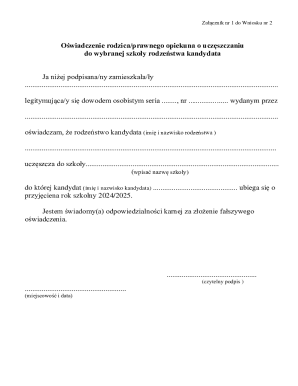 Parent Guardian Declaration Forms