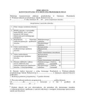 Preschool Education Continuation Declaration