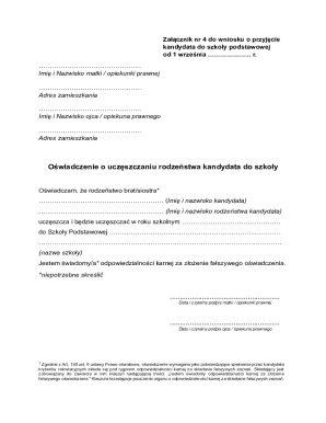 School Admission Application Attachment