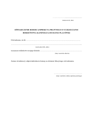 Parental Declaration of Sibling Attendance