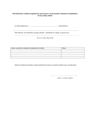 Parent Guardian Declaration Forms