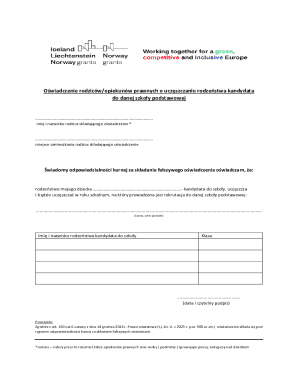 Parental Declaration of Sibling Attendance at Primary School