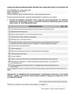 Patient Consent for Physiotherapy Services