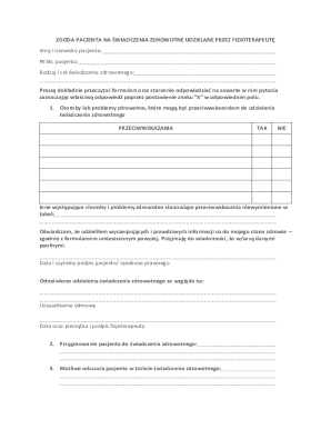 Patient Consent Form for Physiotherapy Services