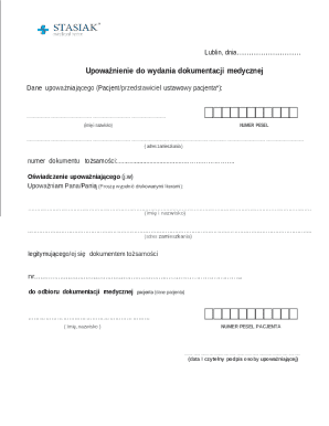 Medical Documentation Authorization Form