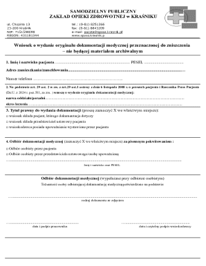 Medical Documentation Request Form