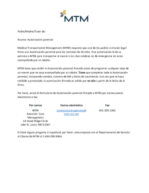 Autorización parental para menores de edad