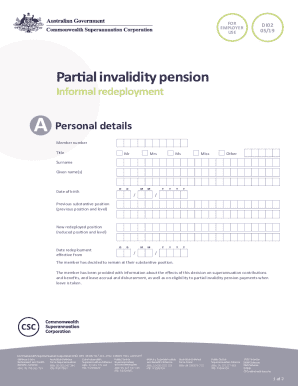 Partial Invalidity Pension Form
