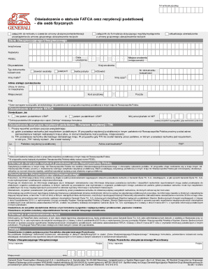 FATCA Tax Residency Declaration Form