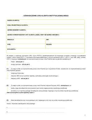 Polish CRS Client Declaration Form