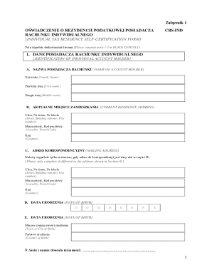 Individual Tax Residency Self-Certification Form