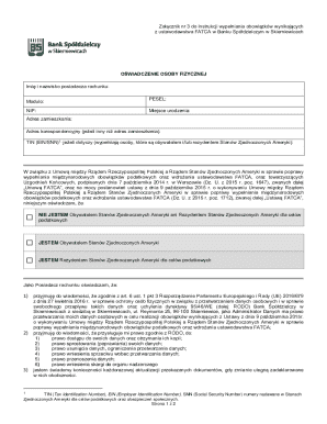 FATCA Declaration for US Tax Residency