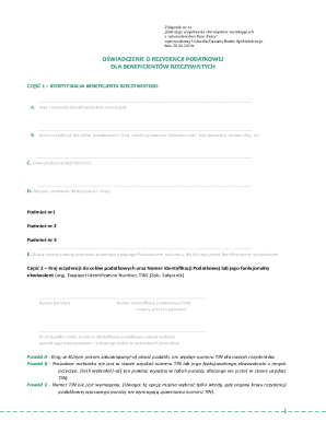 Tax Residency Declaration Form