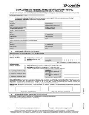 Tax Residency Client Declaration Form