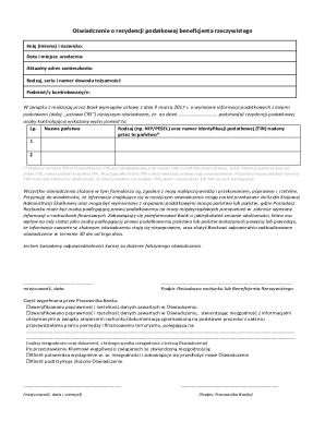 Polish Tax Residency Declaration Form