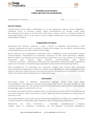 Polish Colonoscopy Consent Form