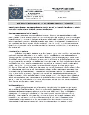 Patient Consent Form for Gastroscopy