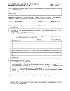 Tax Residency Declaration for Institutional Clients