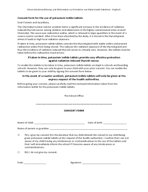 Potassium Iodide Consent Form