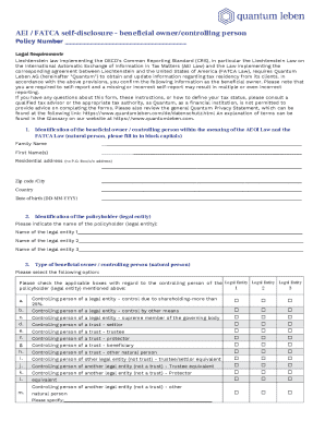 AEI/FATCA Self-Disclosure Form
