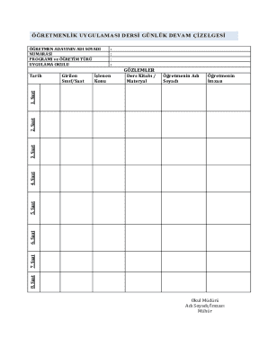 Teacher Training Application Daily Attendance Sheet