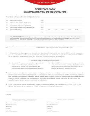 Colombia Compliance Certification Form