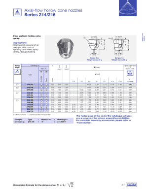 Axial-Flow Hollow Cone Nozzles