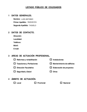 Public List of Registered Professionals