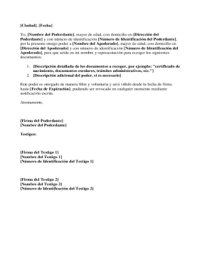 Power of attorney for document collection