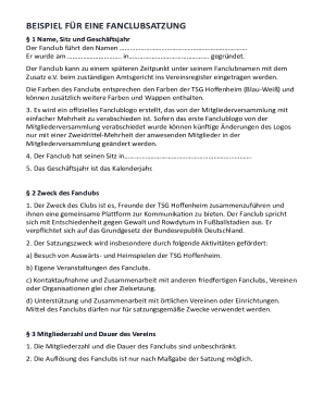 Fanclub Constitution Template