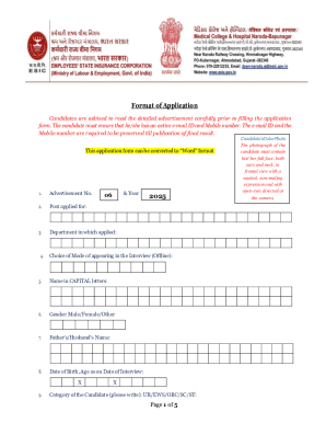 Job Application Form for Medical Positions