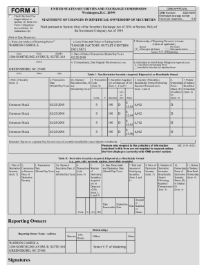 SEC Form 4 Statement of Changes in Beneficial Ownership
