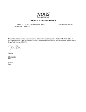 Certificate of Conformance