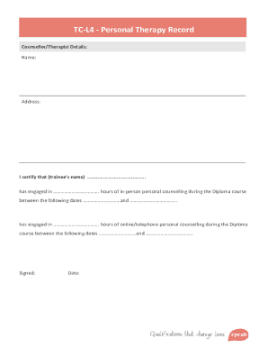 Personal Therapy Record