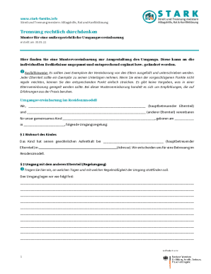 German Custody Agreement Template