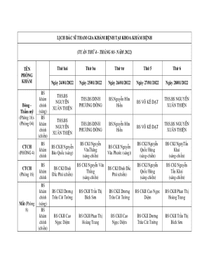 Vietnamese Doctor Schedule Template