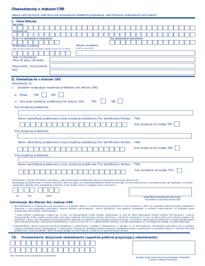 Polish CRS Status Declaration Form