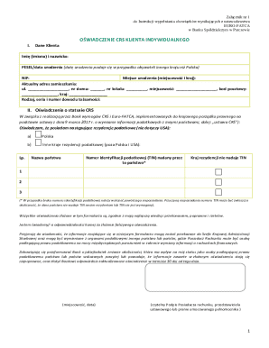 EURO-FATCA CRS Client Declaration