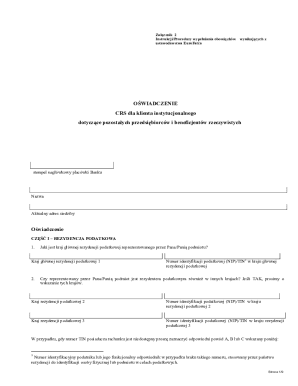 Polish CRS Tax Declaration Form