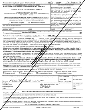 California 5150 Hold Interruption Form