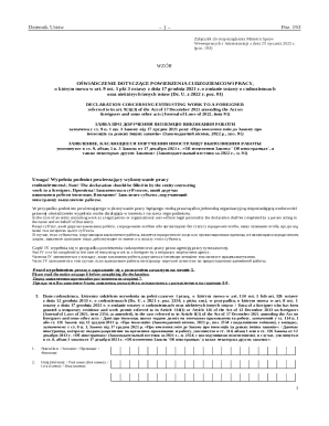 Declaration Concerning Entrusting Work to a Foreigner