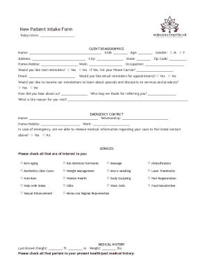 New Patient Intake Form