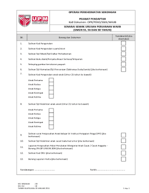 Retirement Support Services Checklist