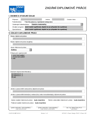 Czech University Diploma Thesis Assignment Form