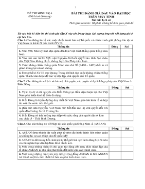Vietnamese History Exam Template