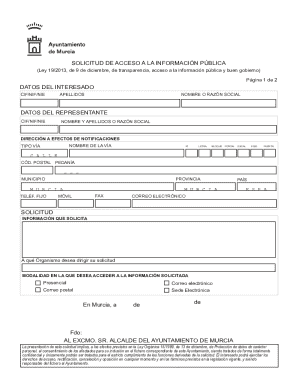 Spanish public information access request form