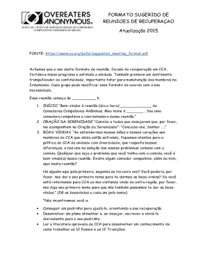 Suggested Meeting Format for Overeaters Anonymous